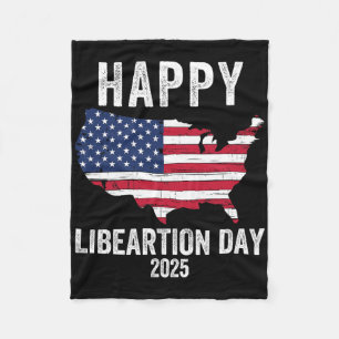 Liberationsdagen i lycklig 2025 Ordförande Trump F Fleecefilt