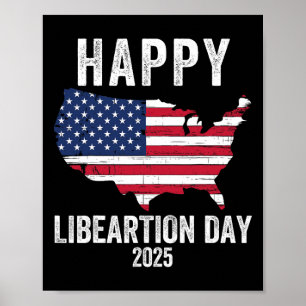 Liberationsdagen i lycklig 2025 Ordförande Trump F Poster