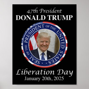 Liberationsdagen i lycklig: president Donald Trump Poster