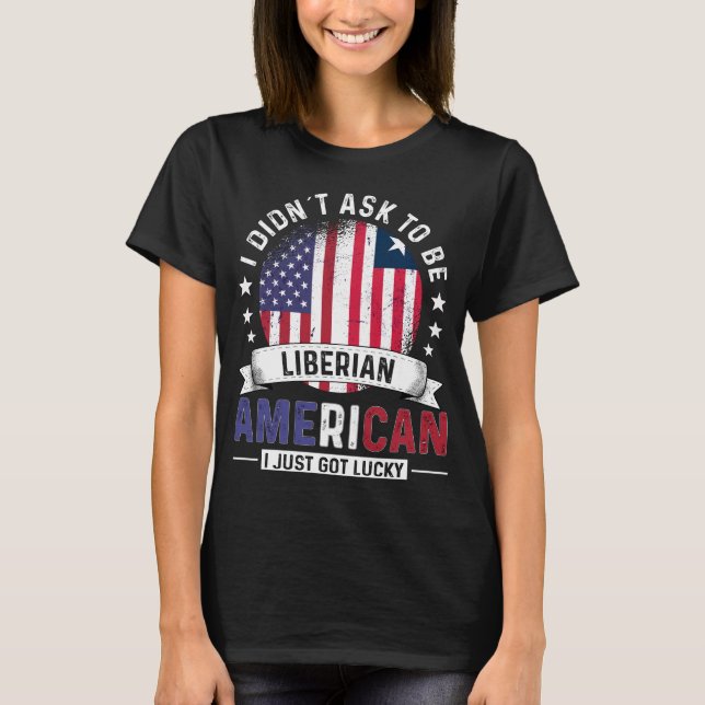 Liberia American Flaggor Pride Liberia Flagga T Shirt (Framsida)