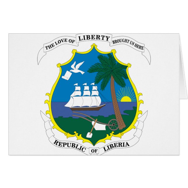 Liberia emblem hälsningskort (Framsidan Horizontal)