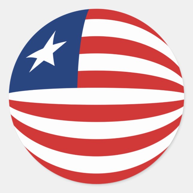 Liberia Fisheye Flagga Klistermärke (Framsida)