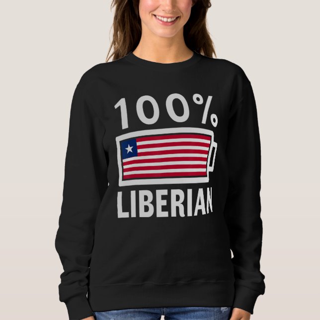 Liberia Flagga 100 Liberian Battery Power Tee (Framsida)