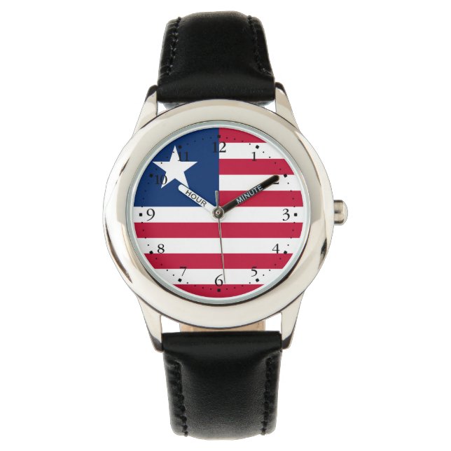 Liberia Flagga Armbandsur (Framsida)