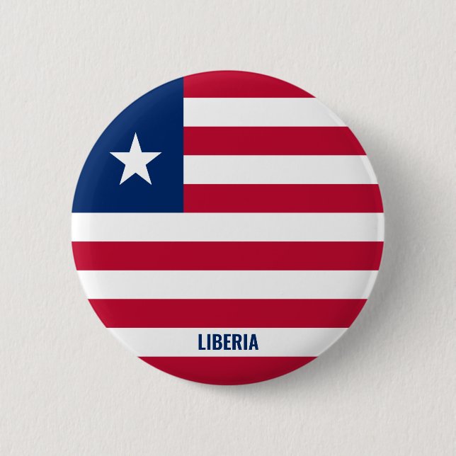 Liberia Flagga Charming Patriotic Button Knapp (Framsida)
