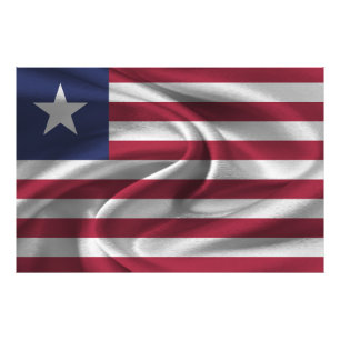 Liberia Flagga Fototryck
