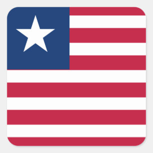 Liberia Flagga Fyrkantigt Klistermärke