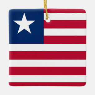 Liberia Flagga Julgransprydnad Keramik