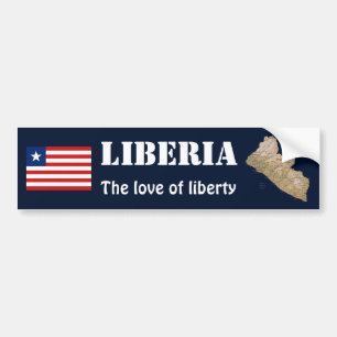 Liberia Flagga + Kart Dekal