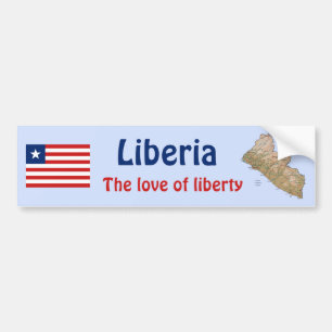 Liberia Flagga + Kart Dekal