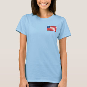 Liberia Flagga + Karta T-Shirt