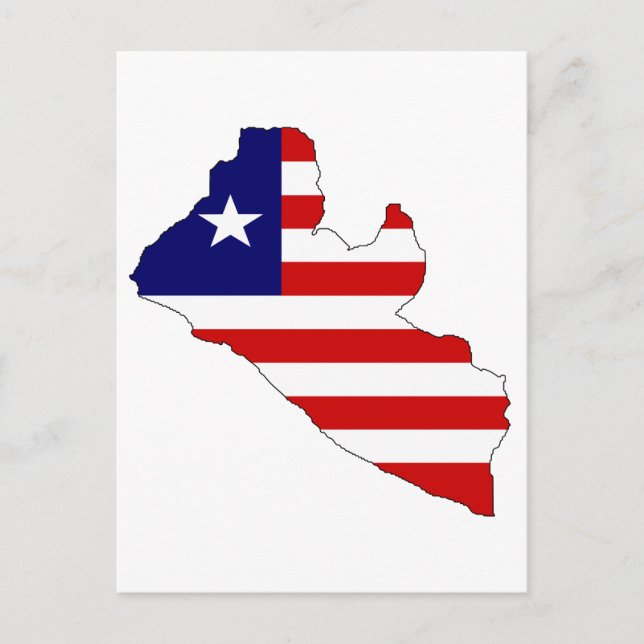 Liberia flagga karta vykort (Framsida)