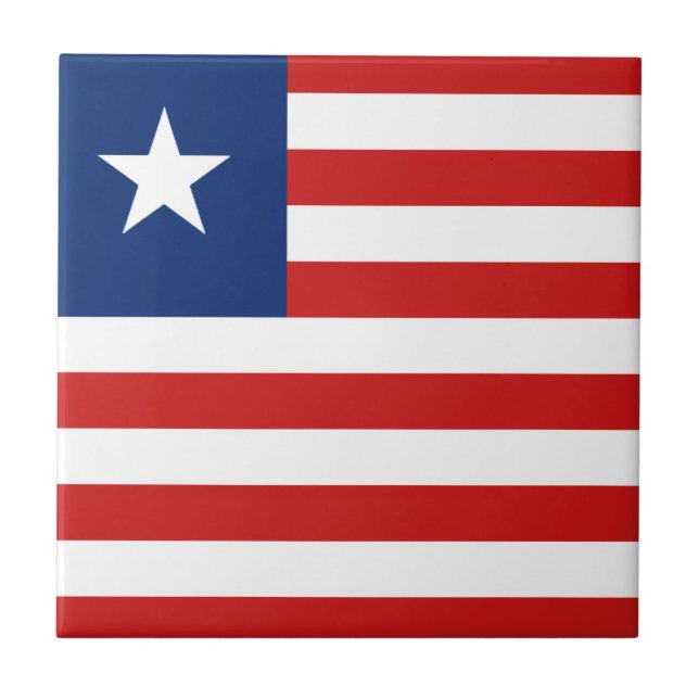 Liberia Flagga Keramisk Platta Kakelplatta (Framsidan)