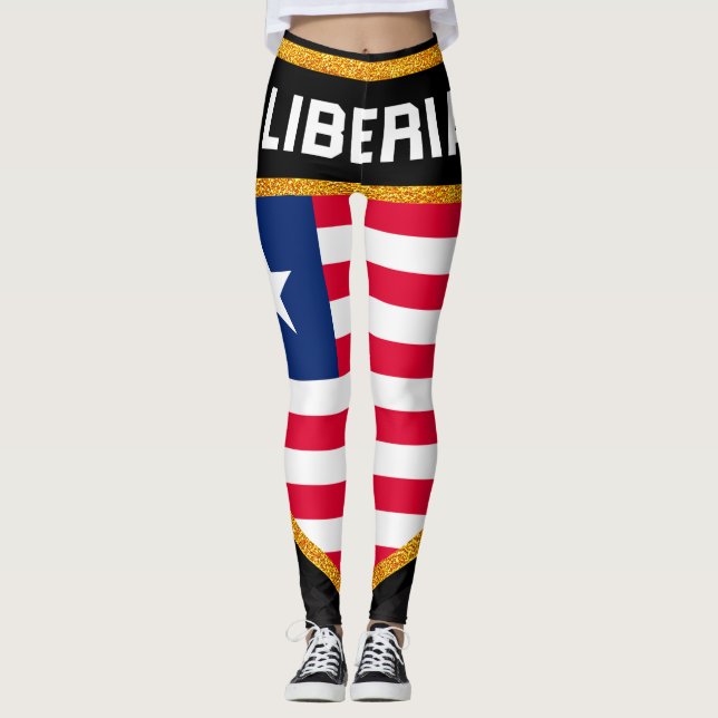 Liberia Flagga Leggings (Framsida)