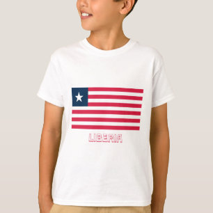 Liberia flagga med namn t-shirt