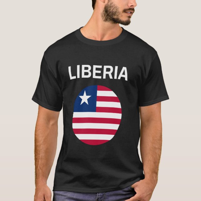 Liberia flagga modern t shirt (Framsida)