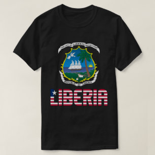 Liberia Flagga och Jacka av Arm Patriotic T Shirt
