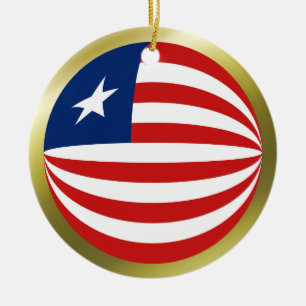 Liberia Flagga Ornament