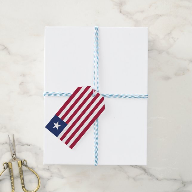 Liberia flagga presentetikett (Med Snöre)