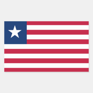 Liberia Flagga Rektangulärt Klistermärke