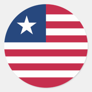 Liberia Flagga Runt Klistermärke
