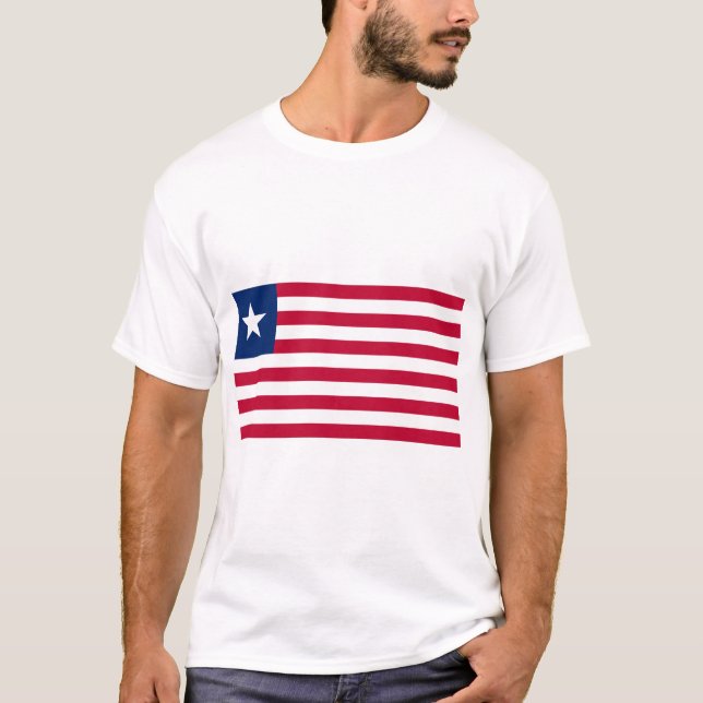 Liberia Flagga T Shirt (Framsida)