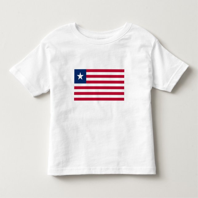 Liberia Flagga T Shirt (Framsida)