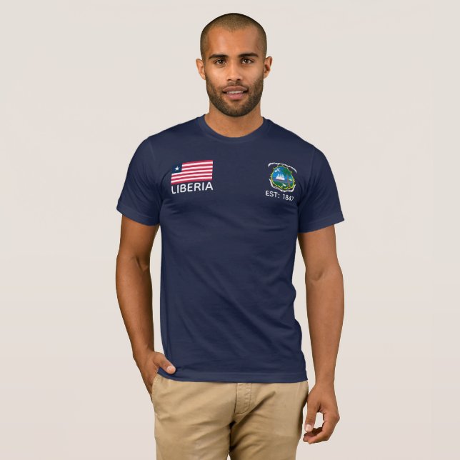 Liberia flagga t-shirt (Hel framsida)