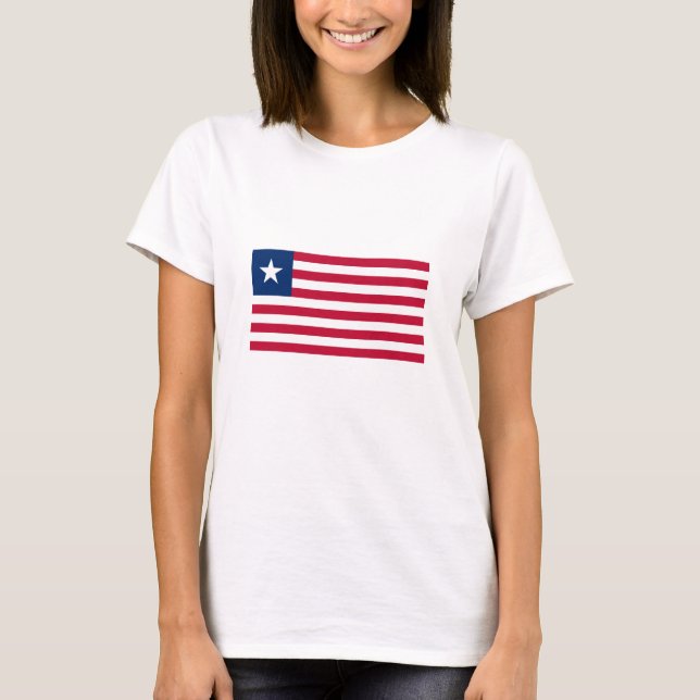 Liberia Flagga T Shirt (Framsida)