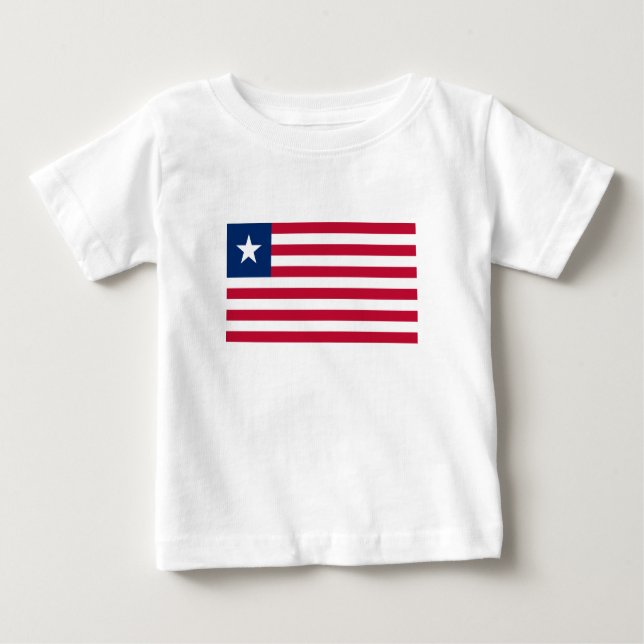 Liberia Flagga T Shirt (Framsida)