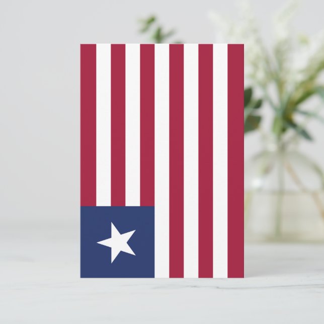 Liberia flagga tack kort (Stående Fram)