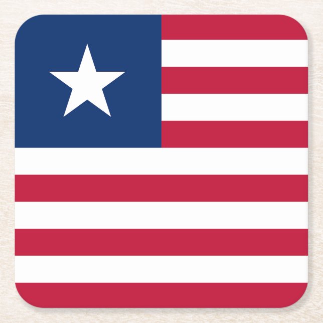 Liberia Flagga Underlägg Papper Kvadrat (Framsidan)