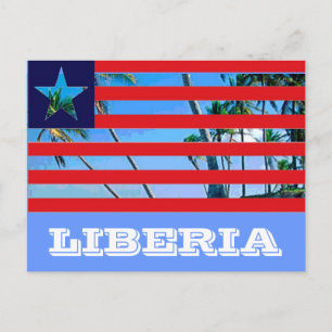 Liberia flagga vykort