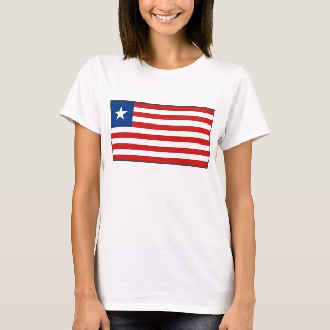 Liberia Flagga x Karta T-Shirt (Framsida)
