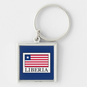 Liberia Fyrkantig Silverfärgad Nyckelring