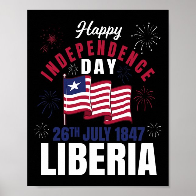 Liberia Independence day Liberia Liberia Flagga Poster (Framsidan)
