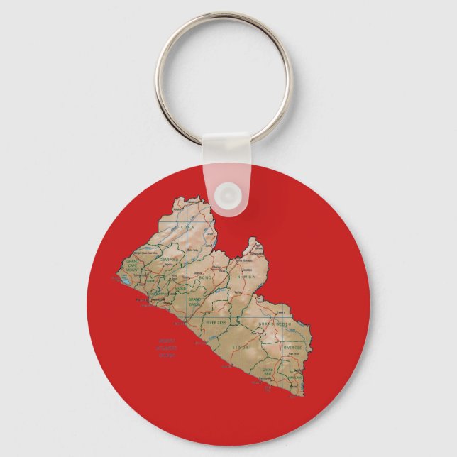 Liberia Karta Keychain Nyckelring (Framsida)