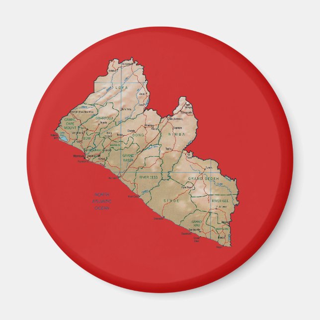 Liberia Kartmagnet Magnet (Framsidan)