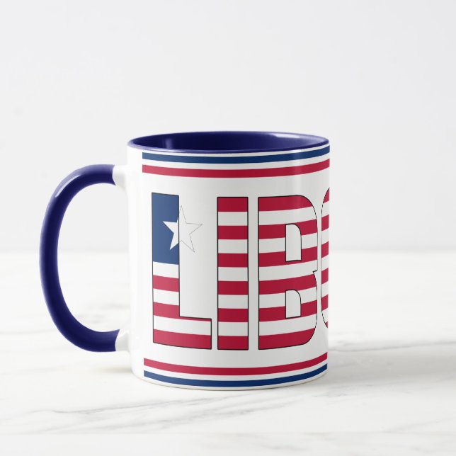 Liberia National Flagga Patriotic Coffee Mugg (Vänster)