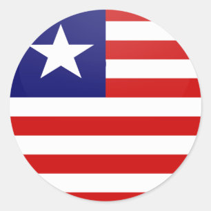 Liberia Quality Flagga Circle Runt Klistermärke