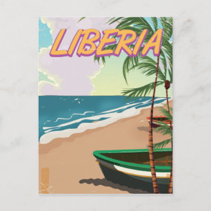 Liberia retro semestervecka reseskildring affisch helg vykort