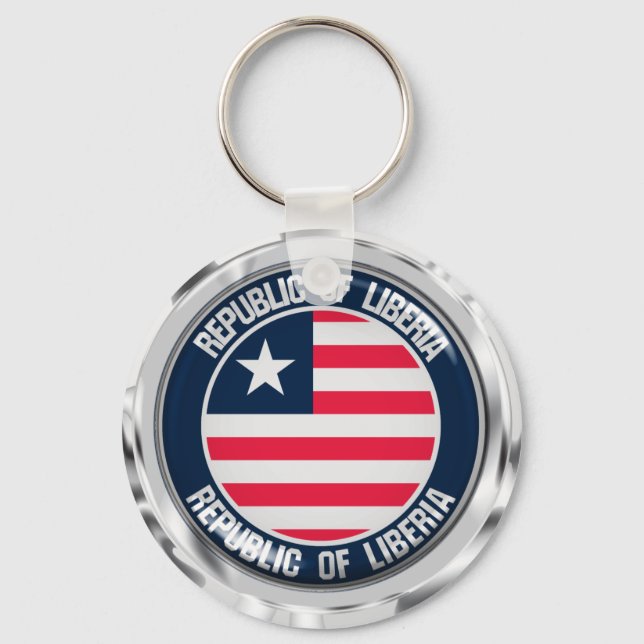 Liberia Round Emblem Nyckelring (Framsida)