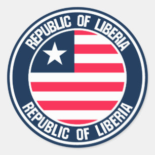 Liberia Round Emblem Runt Klistermärke