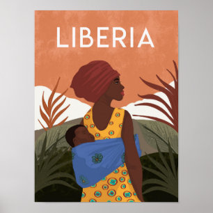 Liberia Sierra Leone vintage resor poster