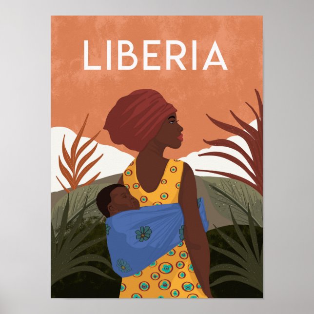Liberia Sierra Leone vintage resor poster (Framsidan)