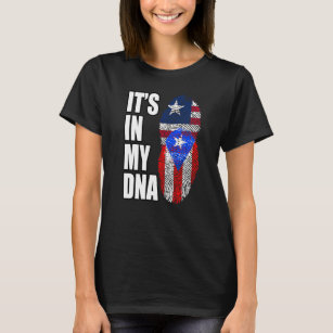Liberian och Puerto Rican Mix Dna Heritage Flagga T Shirt