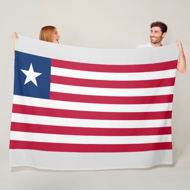 Liberianska Flagga (Liberia) Fleecefilt (På plats)