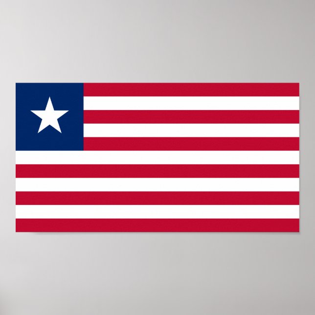 Liberianska Flagga (Liberia) Poster (Framsidan)
