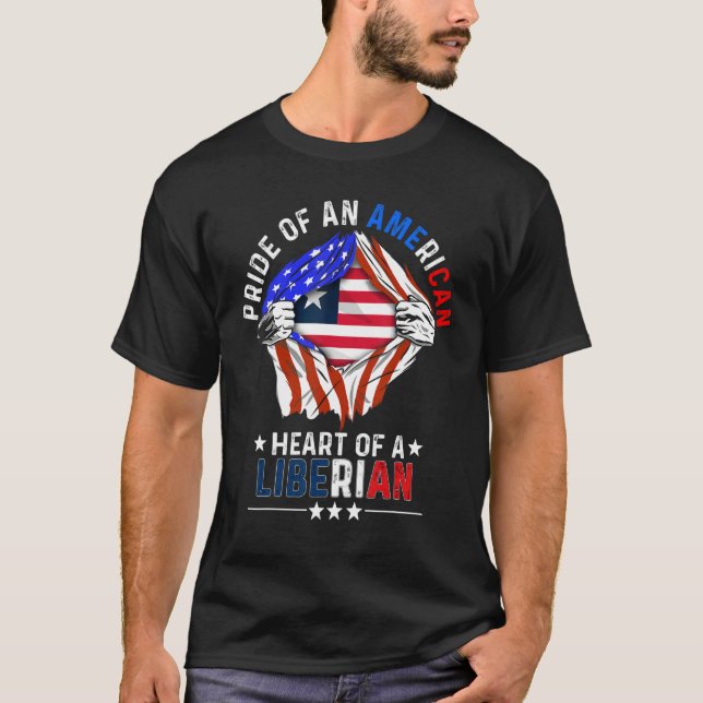 Liberias amerikanska Pride Foreign Land Li T Shirt (Framsida)