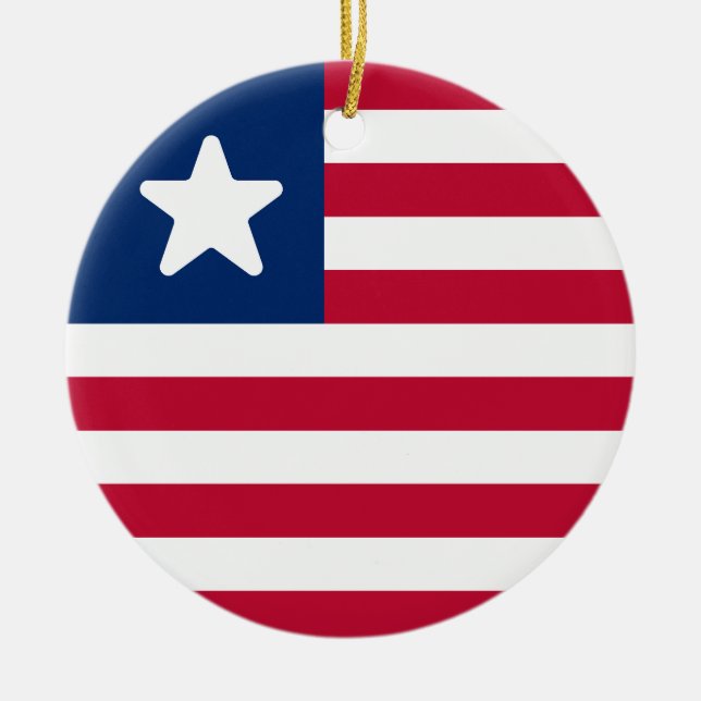 Liberias flagga julgransprydnad keramik (Framsidan)